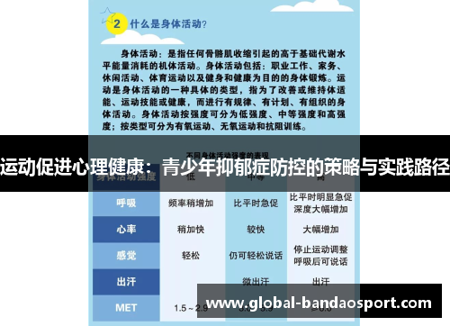 运动促进心理健康：青少年抑郁症防控的策略与实践路径