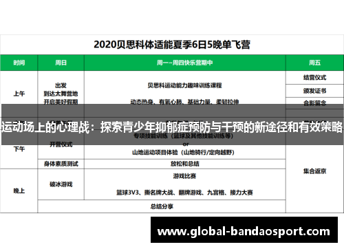 运动场上的心理战:探索青少年抑郁症预防与干预的新途径和有效策略 运动场上的心理战:探索青少年抑郁症预防与干预的新途径和有效策略